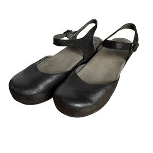 Dansko Sam Clog Black Leather Size 38
